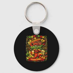 Cinco de mayo let's fiesta mexican party cinco deC Key Ring