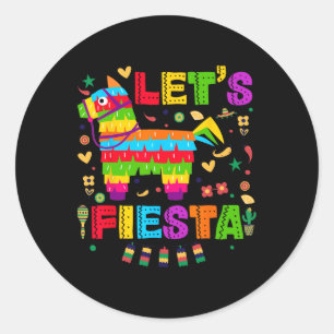 Cinco De Mayo Lets Fiesta Mexican Women Boys Classic Round Sticker
