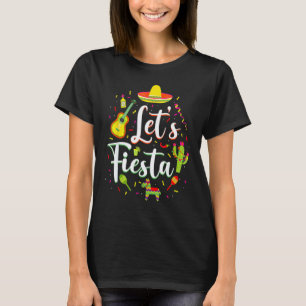 Cinco De Mayo Let's Fiesta Sombrero Guitar Cactus T-Shirt