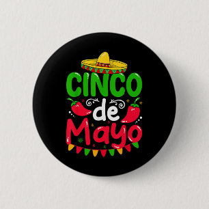 Cinco De Mayo Lets Fiesta Squad 5 De Mayo Mexican  6 Cm Round Badge