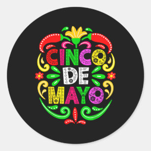 Cinco De Mayo Lets Fiesta Squad 5 De Mayo Mexican Classic Round Sticker