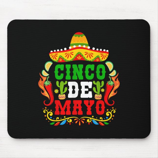 Cinco De Mayo Lets Fiesta Squad 5 De Mayo Mexican  Mouse Pad (Front)