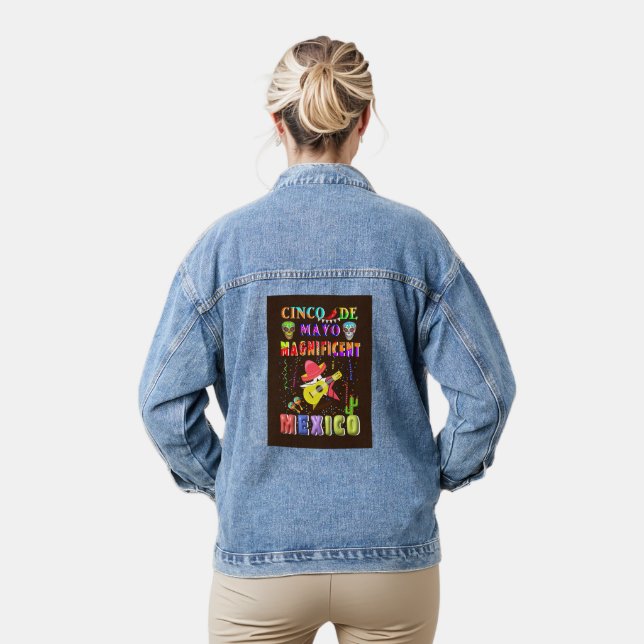 Cinco de Mayo Magnificent Mexico Denim Jacket (Model)
