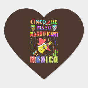 Cinco de Mayo Magnificent Mexico Heart Sticker