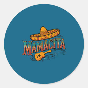 Cinco de mayo mamacita flower mama cita mexican classic round sticker