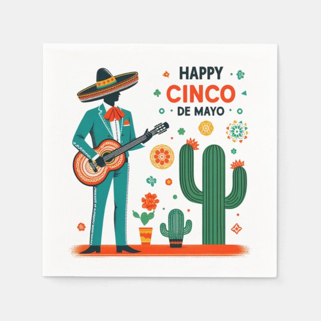 Cinco de mayo mariachi - Mexican pride Napkin (Front)