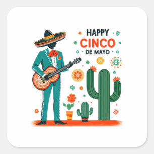 Cinco de mayo mariachi - Mexican pride Square Sticker