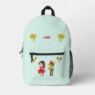 Cinco De Mayo Mariachi Music Dancing Cactus Custom Printed Backpack