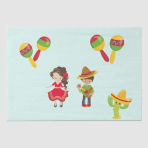 Cinco De Mayo Mariachi Music Dancing Cactus Tissue Paper