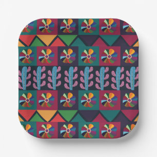 Cinco De Mayo Mexican Art Pattern Party Paper Plate