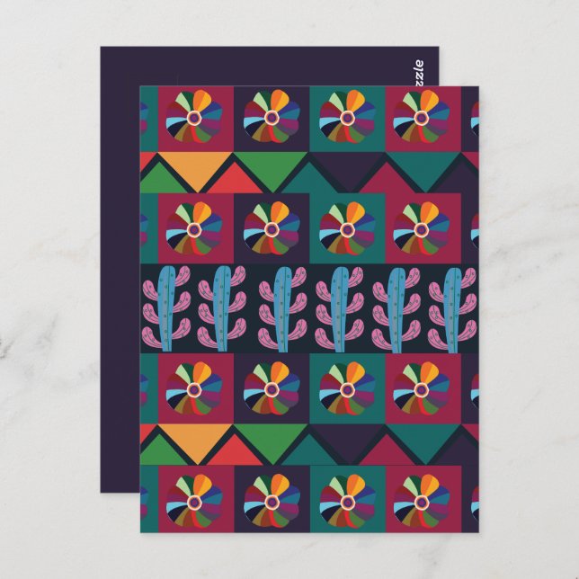 Cinco De Mayo Mexican Art Pattern Postcard (Front/Back)