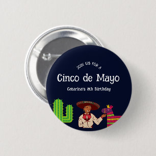 Cinco de Mayo Mexican Birthday Party 6 Cm Round Badge