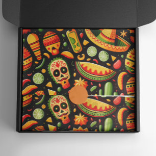 Cinco de Mayo. Mexican bright cartoon pattern  Tissue Paper