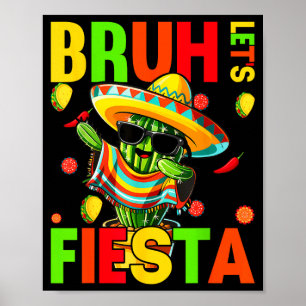 Cinco de mayo mexican cactus funny lets fiestaCinc Poster