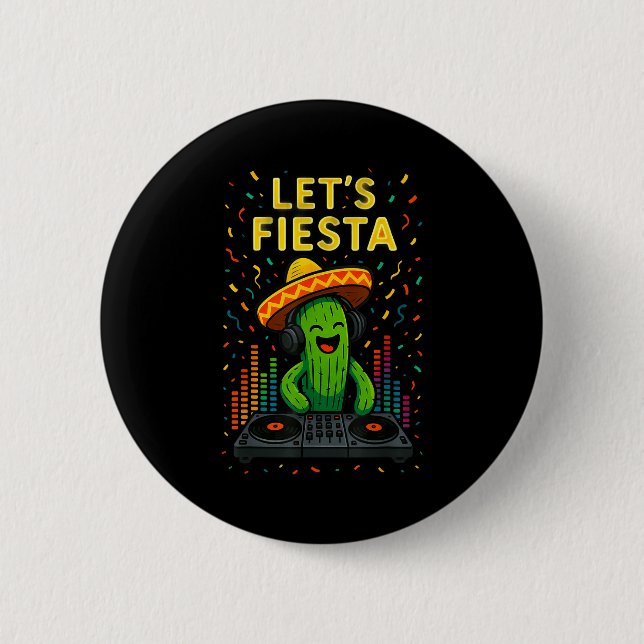 Cinco de mayo mexican cactus party funny letsCinco 6 Cm Round Badge (Front)