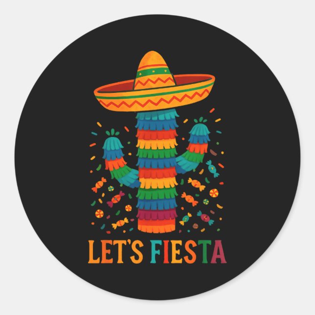 Cinco de mayo mexican cactus party funny letsCinco Classic Round Sticker (Front)