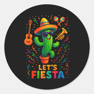 Cinco de mayo mexican cactus party funny letsCinco Classic Round Sticker