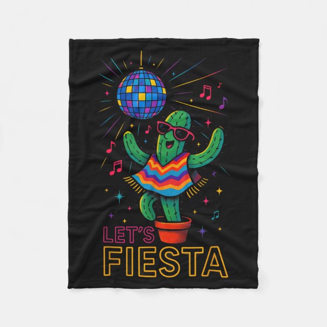 Cinco de mayo mexican cactus party funny letsCinco Fleece Blanket (Front)