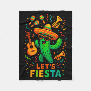 Cinco de mayo mexican cactus party funny letsCinco Fleece Blanket