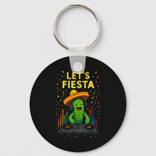 Cinco de mayo mexican cactus party funny letsCinco Key Ring