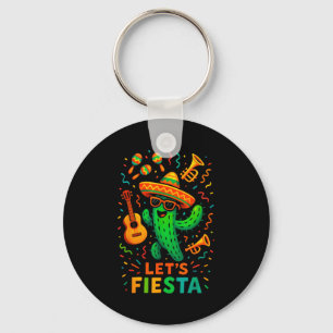 Cinco de mayo mexican cactus party funny letsCinco Key Ring