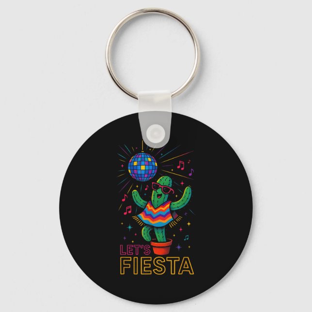 Cinco de mayo mexican cactus party funny letsCinco Key Ring (Front)