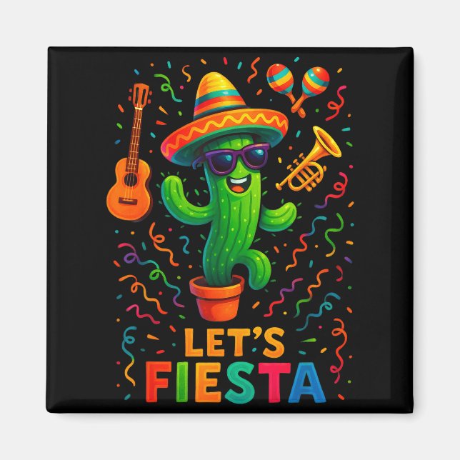 Cinco de mayo mexican cactus party funny letsCinco Magnet (Front)