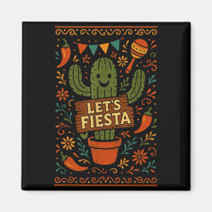 Cinco de mayo mexican cactus party funny letsCinco Magnet