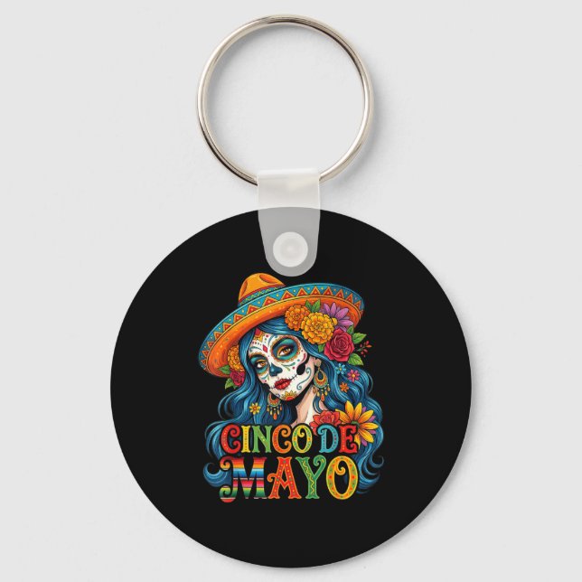 Cinco De Mayo Mexican Fiesta 5 De Mayo  Key Ring (Front)