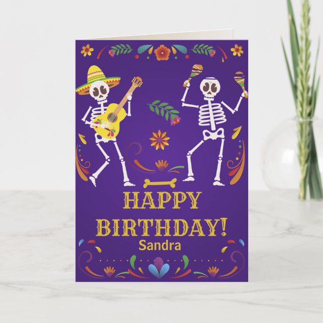 Cinco de Mayo Mexican Fiesta Dead skull Custom Thank You Card (Front)