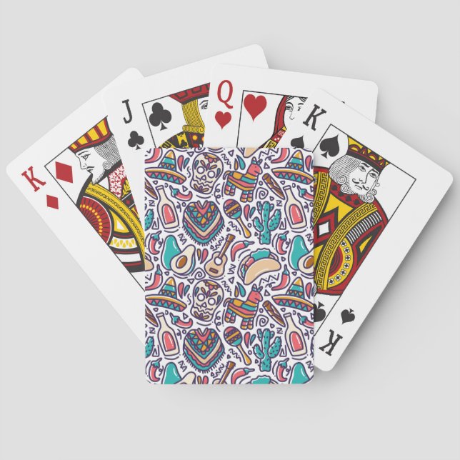 Cinco De Mayo Mexican Fiesta Seamless Pattern Playing Cards (Back)
