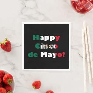 Cinco de Mayo Mexican Flag Design Napkin