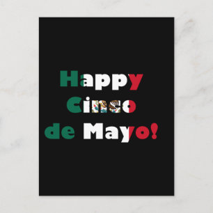 Cinco de Mayo Mexican Flag Design Postcard