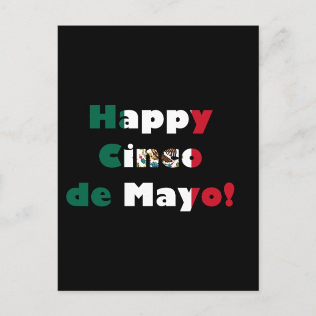 Cinco de Mayo Mexican Flag Design Postcard (Front)