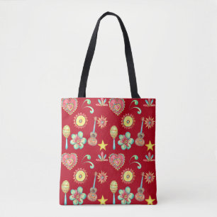 Cinco De Mayo Mexican Folk Art Pattern  Tote Bag
