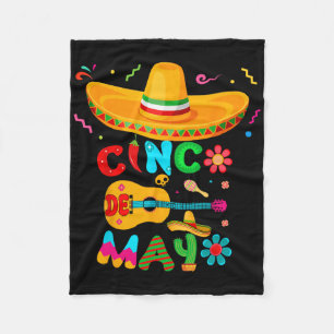 Cinco De Mayo Mexican Guitar Cactus For Men Women Fleece Blanket