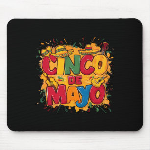 Cinco De Mayo Mexican Guitar Cactus For Men Women Mouse Pad