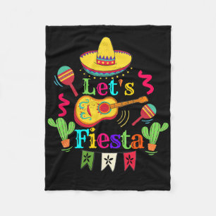 Cinco De Mayo Mexican Guitar Cactus Shirt Let's Fi Fleece Blanket