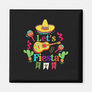 Cinco De Mayo Mexican Guitar Cactus Shirt Let's Fi Magnet