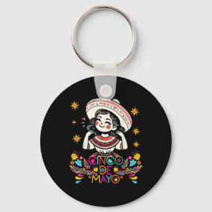Cinco De Mayo Mexican Poncho 5 De Mayo Anime Cute Key Ring