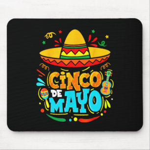 Cinco De Mayo Mexican Sombrero Fiesta Chilli Peppe Mouse Pad