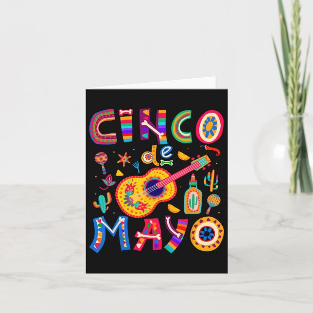 Cinco De Mayo Mexican Taco Funny 5 De Mayo Lets Fi Card (Front)