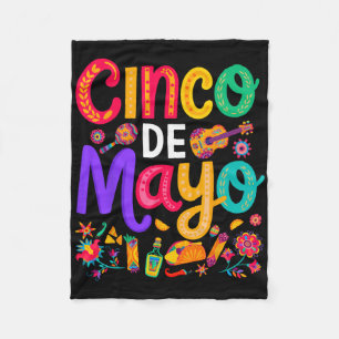 Cinco De Mayo Mexican Taco Funny 5 De Mayo Lets Fi Fleece Blanket