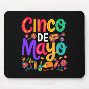 Cinco De Mayo Mexican Taco Funny 5 De Mayo Lets Fi Mouse Pad