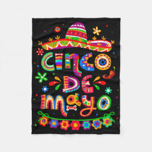 Cinco De Mayo Mexican Taco Let's Fiesta Cinco De M Fleece Blanket