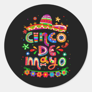 Cinco De Mayo Mexican Taco Lets Fiesta Cinco De Ma Classic Round Sticker
