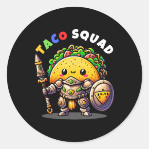 Cinco De Mayo Mexican Taco Warrior  Classic Round Sticker