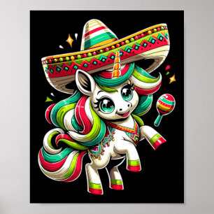 Cinco De Mayo Mexican Unicorn Kids Girls Poster