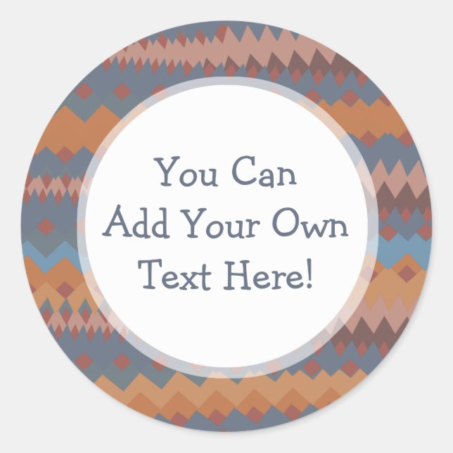 Cinco de Mayo Mexican ZigZag Southwestern Colours Classic Round Sticker (Front)