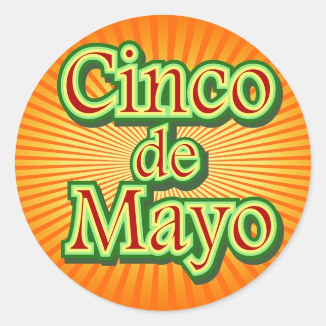 Cinco de Mayo Mexico May 5 Design Classic Round Sticker (Front)